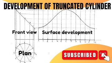 How to draw the SURFACE DEVELOPMENT OF A TRUNCATED CYLINDER
