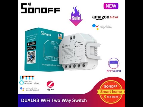 SONOFF DUAL R3 Dual Relay DIY Wifi Smart Switch 2 Gang Power Monitor Timer  Smart Home Work with Alexa Google eWeLink
