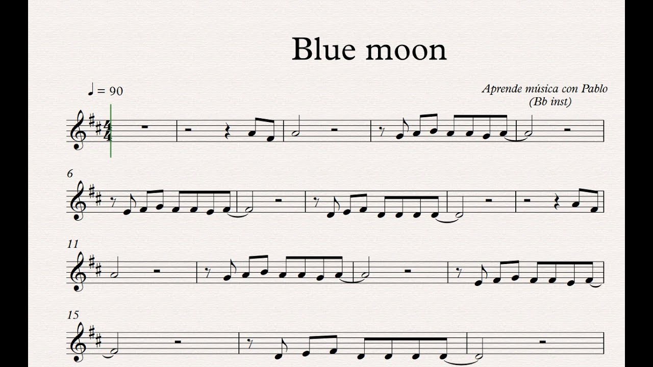 BLUE MOON Bb inst sop/tenor) (partitura con playback) YouTube