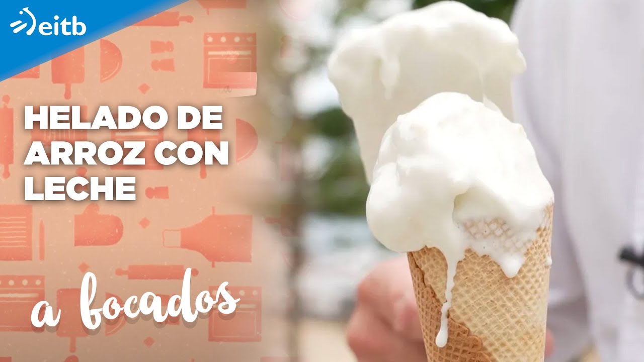 Helado de arroz con leche elaborado a la antigua usanza, como hace años, y sin electricidad