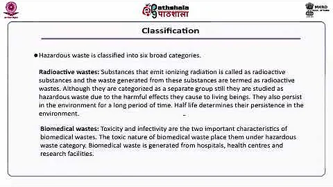 M-16. Hazardous waste: Definition, sources, classification, collection, segregation