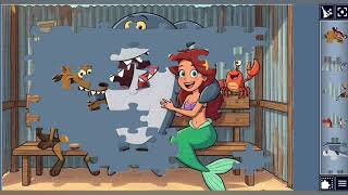 Zig & Sharko characters hanging out at a tropical bus stop 🚌 jigsaw puzzle 🧩✨ @jigsawpuzzleworld280  screenshot 4