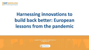 Plenary 4: Harnessing innovations to build back better: European lessons from the pandemic