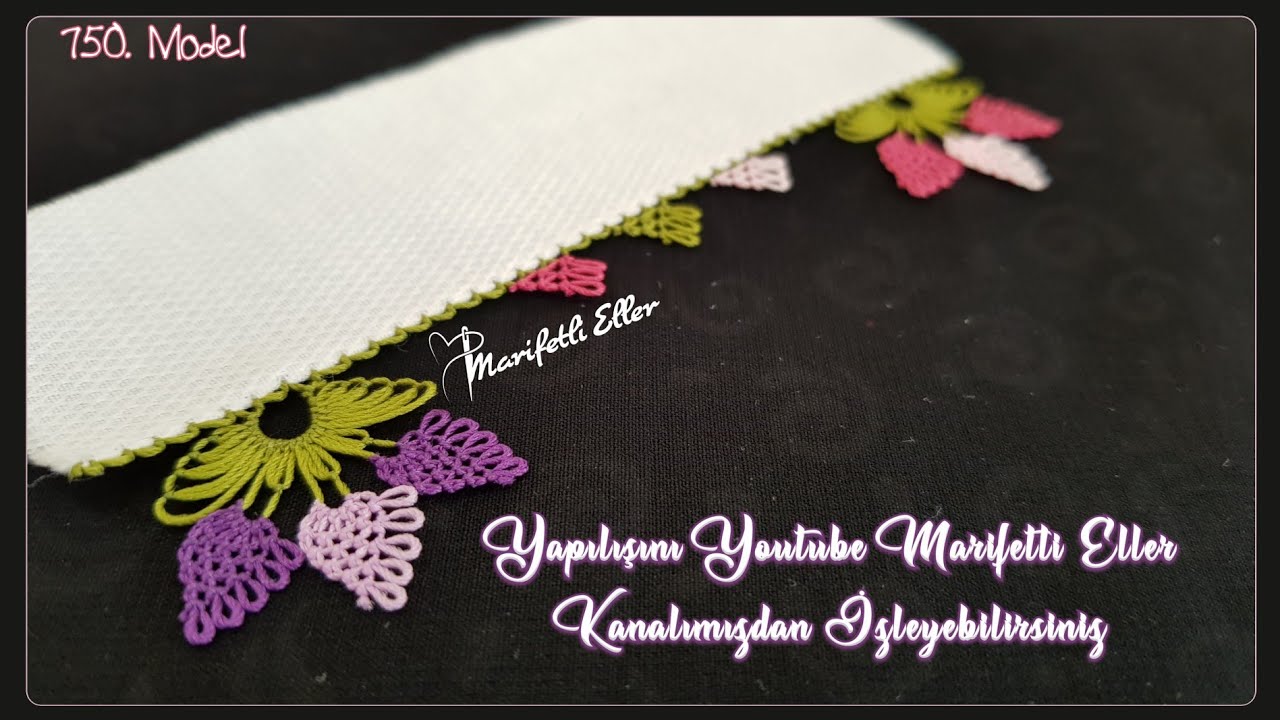 İğne Oyası Çok Şeker Üçlü Badem Modeli Anlatımlı Yapılışı | 750. Model