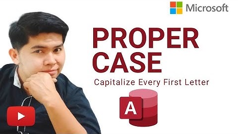 Microsoft Access proper case formula