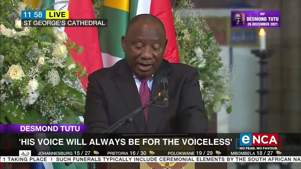 Desmond Tutu | Ramaphosa delivers eulogy