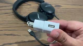 How to Charge Bose QuietComfort 45 Headphones Using Wall Socket (Canada/US)