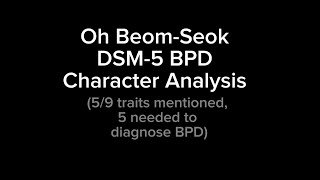 Weak Hero Class 1 | Oh Beom-Seok DSM-5 BPD Character Analysis