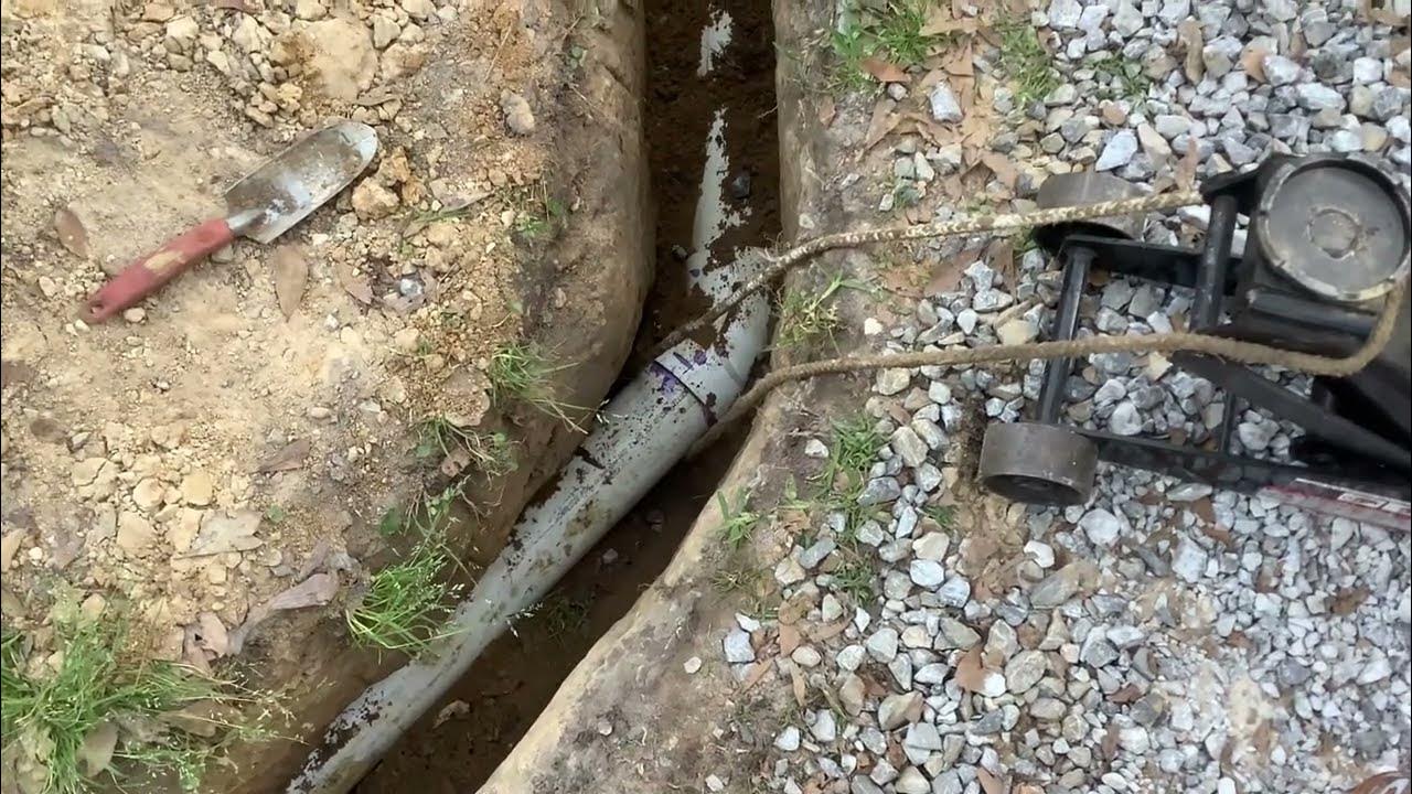 Septic Sewer Pipe PVC 4 in. Schedule 40 Slope Grade Level Backfill