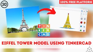 Creating Eiffel Tower model using Tinkercad | 3D Designing for Beginners | 100% free platform screenshot 3