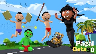 Pagal Bittu Sittu | Bittu or Remote wala Dinosaur | Bittu Sittu Toons | Pagal Beta | Cartoon Comedy
