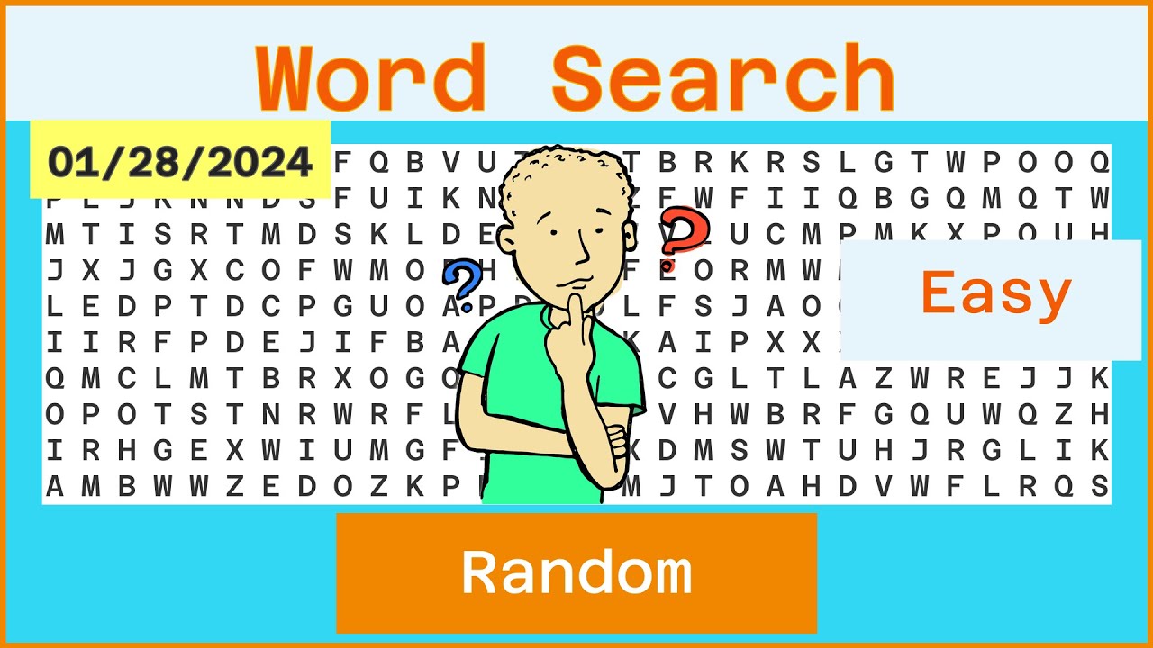 Word Search Easy - Random - 01/28/2024 - YouTube