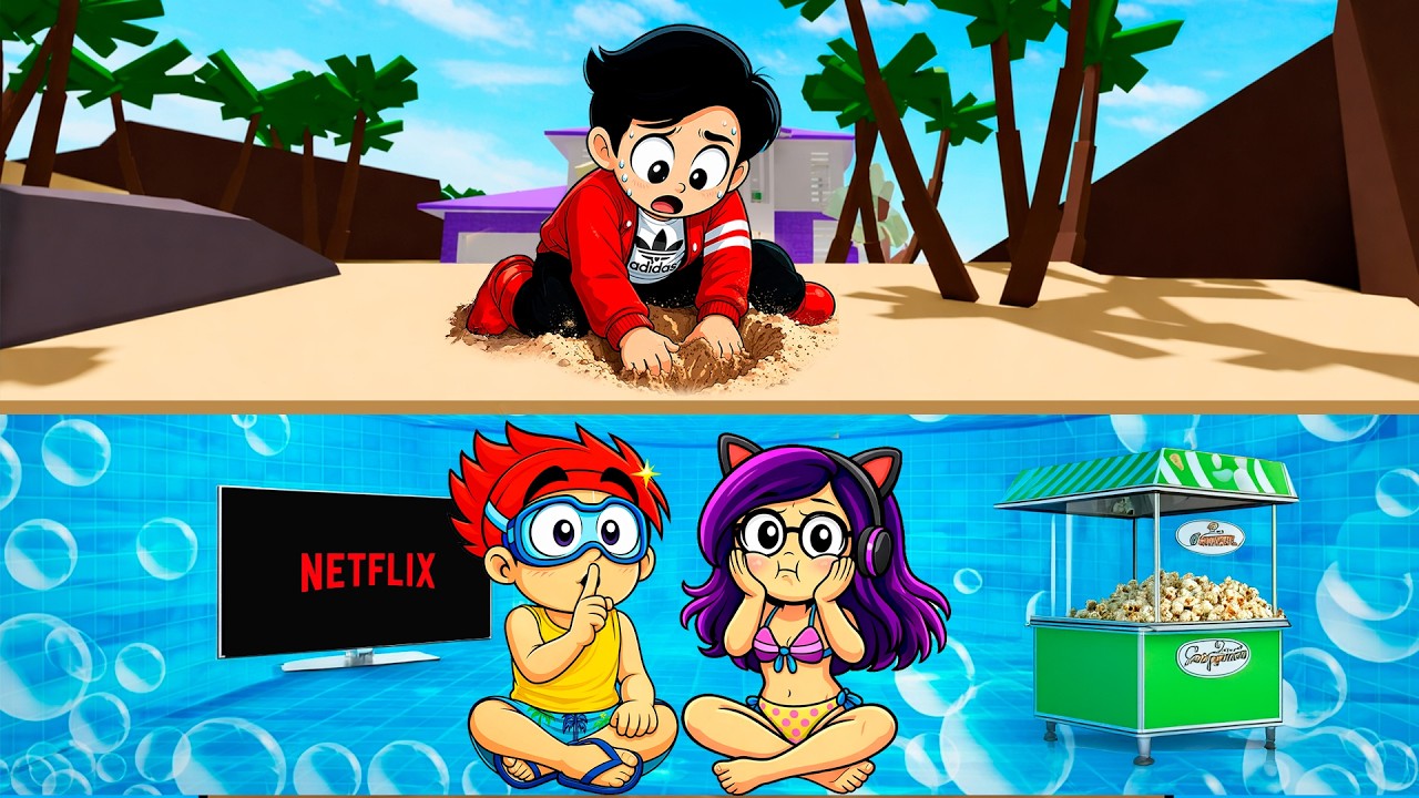 CREAMOS un CUARTO SECRETO BAJO EL AGUA para ESCONDERNOS de KARIM en Brookhaven | Kori Roblox