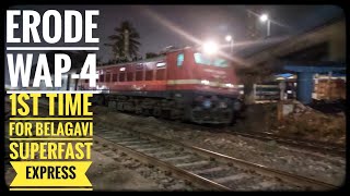 Erode #wap4 off Link to 20654 Belagavi Superfast Express #indianrailways #night #train