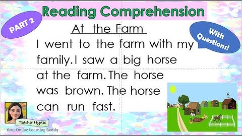 Reading Comprehension  PART 2//Reading Passages//Reading English//Kinder, Grade 1,Grade 2,Grade 3
