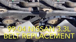 99-04 Nissan Exterra/Frontier3.3L belt replacement w/helpful tips to diagnose & prevent belt failure by DIY Dan 1,282 views 7 months ago 10 minutes, 57 seconds