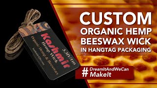 Custom Organic Beeswax Hemp Wick, Header Card Format