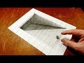 Mixed reality illusion - Drawing 3D tunnel - Trick art  on lined paper by Vamos