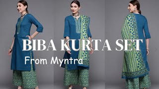 Myntra Kurta Set Haul l Biba kurta set l  Affordable Cotton Kurti Set l biba kurta haul