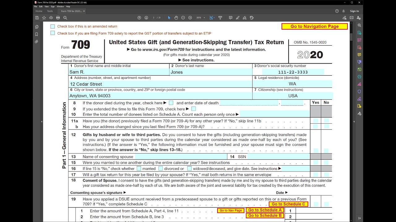 IRS Form 709 Gift And GST Tax YouTube