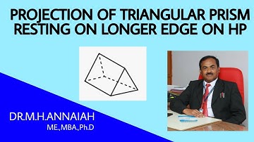 Projection of Triangular Prism  resting on longer edge on HP