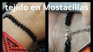 cómo hacer tejido o cadena en Mostacillas para collar o pulsera, paso a paso