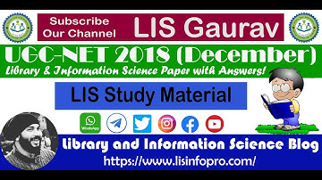 UGC/NTA NET PAPER DECEMBER 2018 LIBRARY SCIENCE (PART-I)- BY GAURAV BOUDH