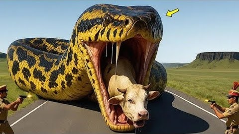 Brave Heroes Save Innocent Mother Cow from Giant Python’s Attack🐍