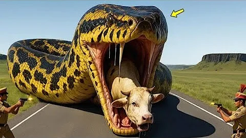 Brave Heroes Save Innocent Mother Cow from Giant Python’s Attack🐍