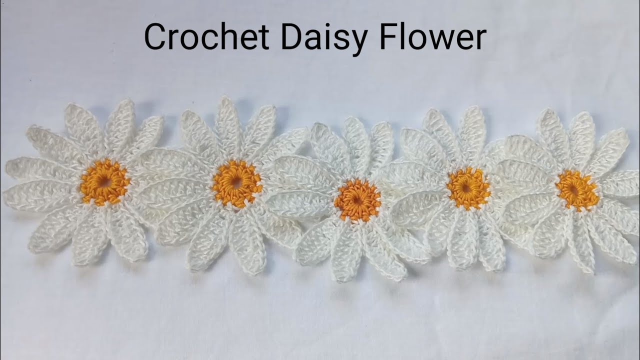 How To Make Crochet Flower For Beginners/Crochet Daisy Flower/কুশিকাটার ফুল