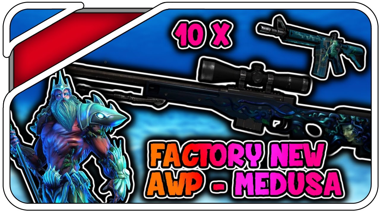 FACTORY NEW AWP | MEDUSA?! - 10 M4A4 | POSEIDON TRADEUP - CSGO - YouTube