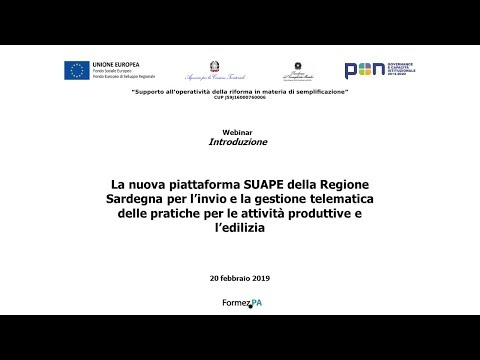 La nuova piattaforma SUAPE della Regione Sardegna