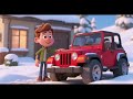 JJs Red Jeep and Snow Car Adventure Nursery Rhymes Kids Songs