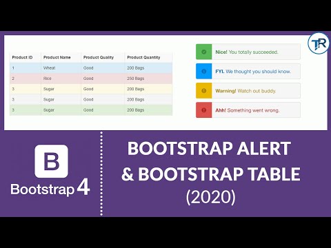 HOW TO CREATE TABLE IN BOOTSTRAP 4 (2020) | HOW TO CREATE ALERT IN BOOTSTRAP 4