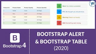 HOW TO CREATE TABLE IN BOOTSTRAP 4 (2020) | HOW TO CREATE ALERT IN BOOTSTRAP 4