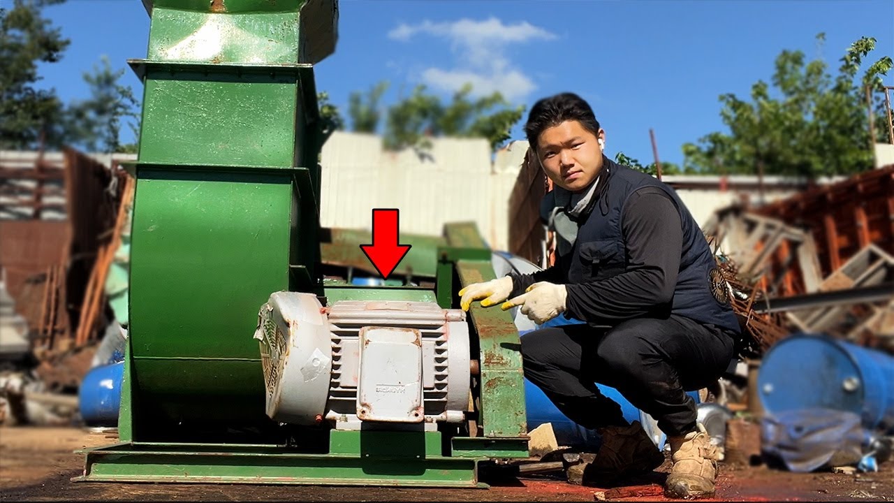 Процесс удаления медного провода из двигателя на корейской свалке!