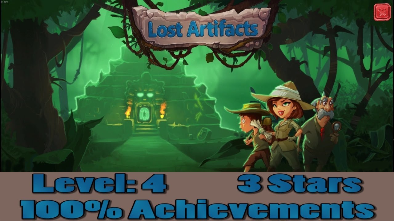 Lost Artifacts Ancient Tribe Survival, Level 4 Earning 3 Stars, 100% Achievements, 1080p/60FPS