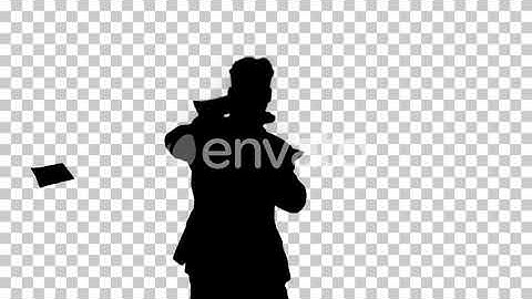 Silhouette Man throwing money in the air, Alpha Channel | Motion Graphics - Envato elements