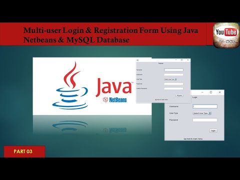 multi-user login & registration form using java netbeans & MySQL database (Part 03)