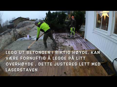 Hvordan støpe betong platt ute . Platting for utekjøkken Son. Støp Østfold gjør det selv tips DIY