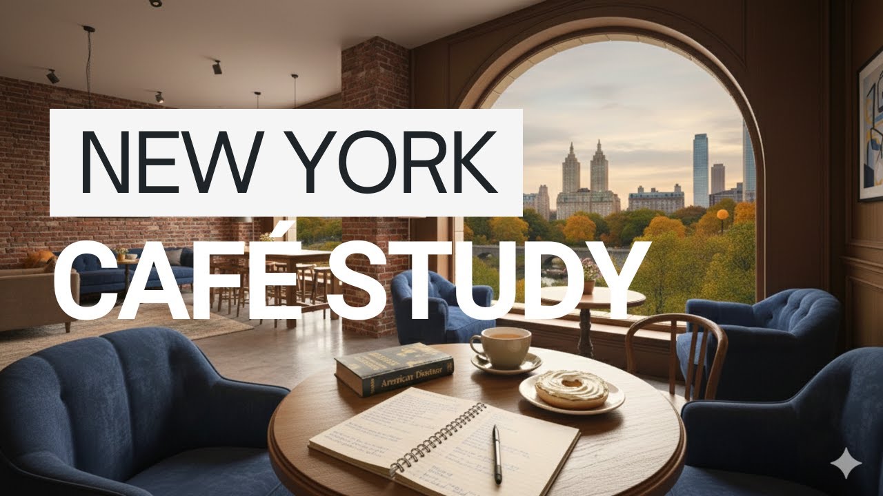 New York City Café Study Ambience ☕🗽 | Background Music for Focus, Reading & Work