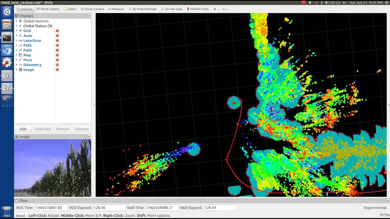 Lidar and cost map from corn field - YouTube
