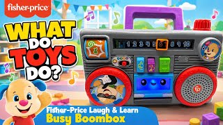 Fisher Price Laugh & Learn Busy Boombox Musical Toy Educational Lights Sounds Mattel 2020