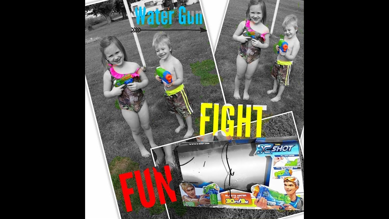 Kids Stuff Kids Fight With Squirt Guns Toy Review XShot Water They