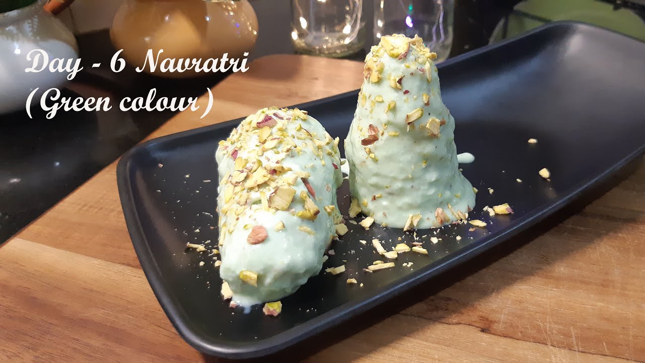 Day 6 Navratri Green Colour Pista Kulfi Condensed Milk Kulfi