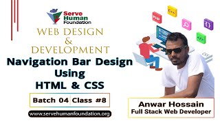 How to Make Navigation Bar Design Using HTML & CSS Freelancing Bangla Tutorial | Batch 4 | Class #8