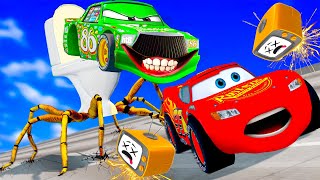 Lightning McQueen and MATER vs Skibidi Toilet CHICK HICKS MONSTER Pixar cars in BeamNG.drive