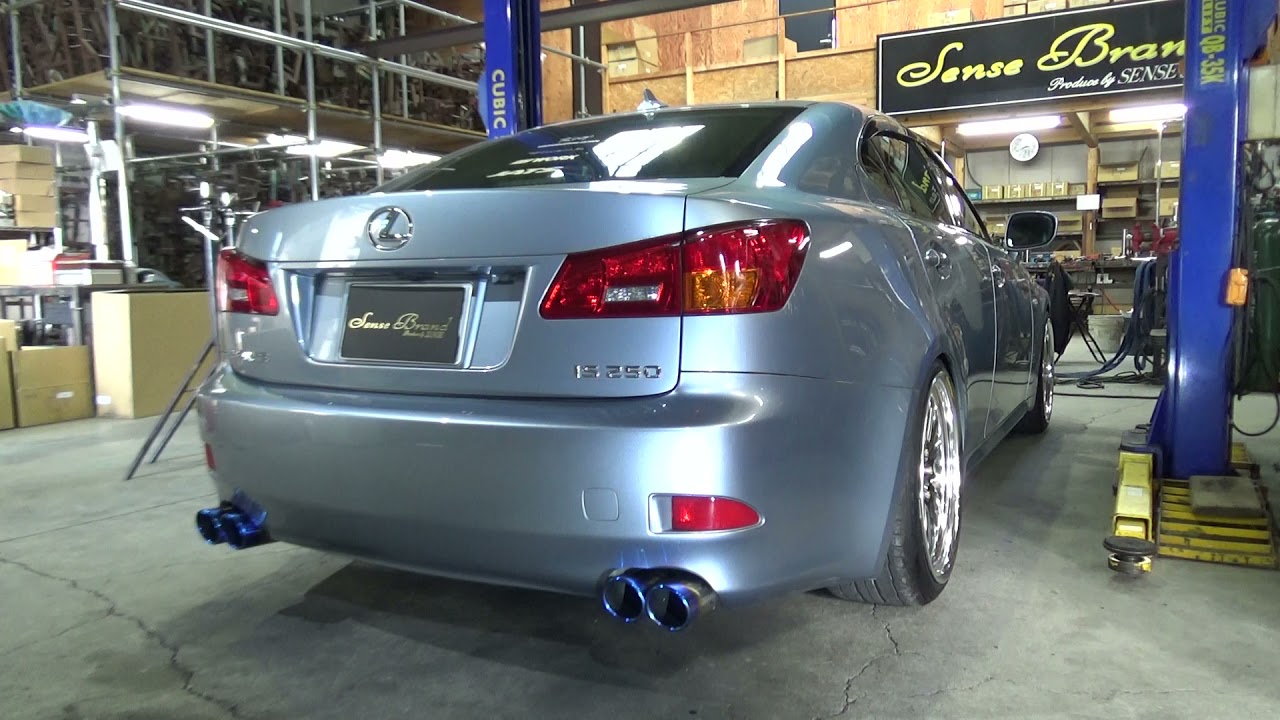 センスブランド 20系 IS250 ワンオフ 4本出し マフラー サウンド - YouTube