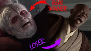 Palpatine threw the fight against Mace Windu!