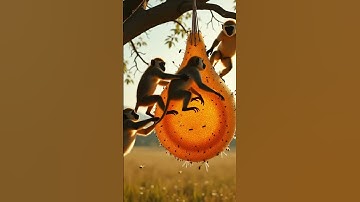 Million Bees Attack Monkeys for Stealing Honey |  AI Wildlife Animation | #shorts #short #viralvideo